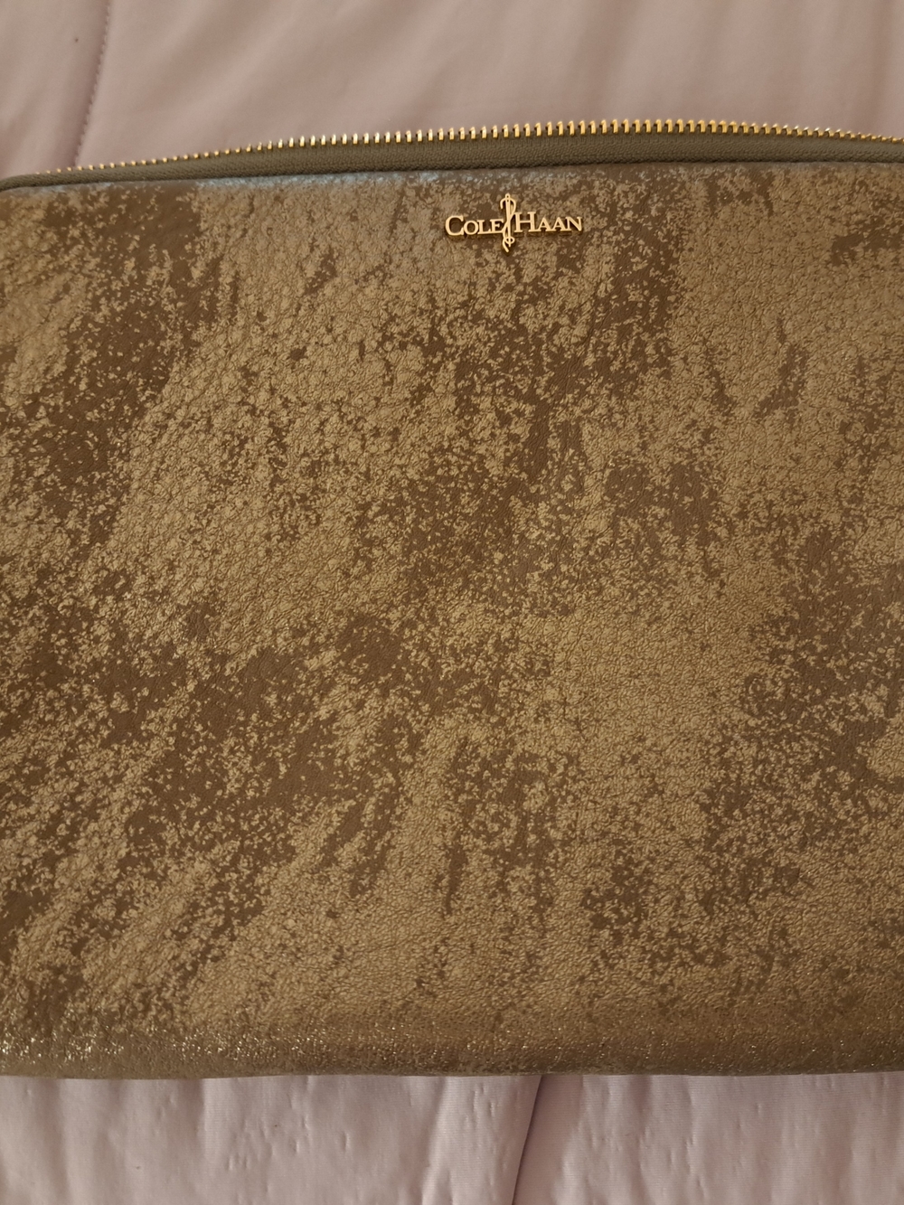 Cole Haan Gunmetal Metallic Women's Zip Tablet Case
